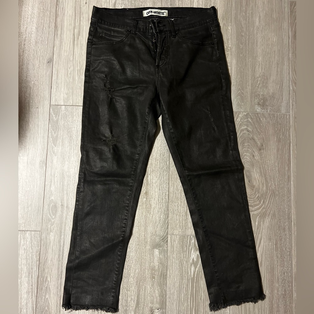 Stripe printed jeans